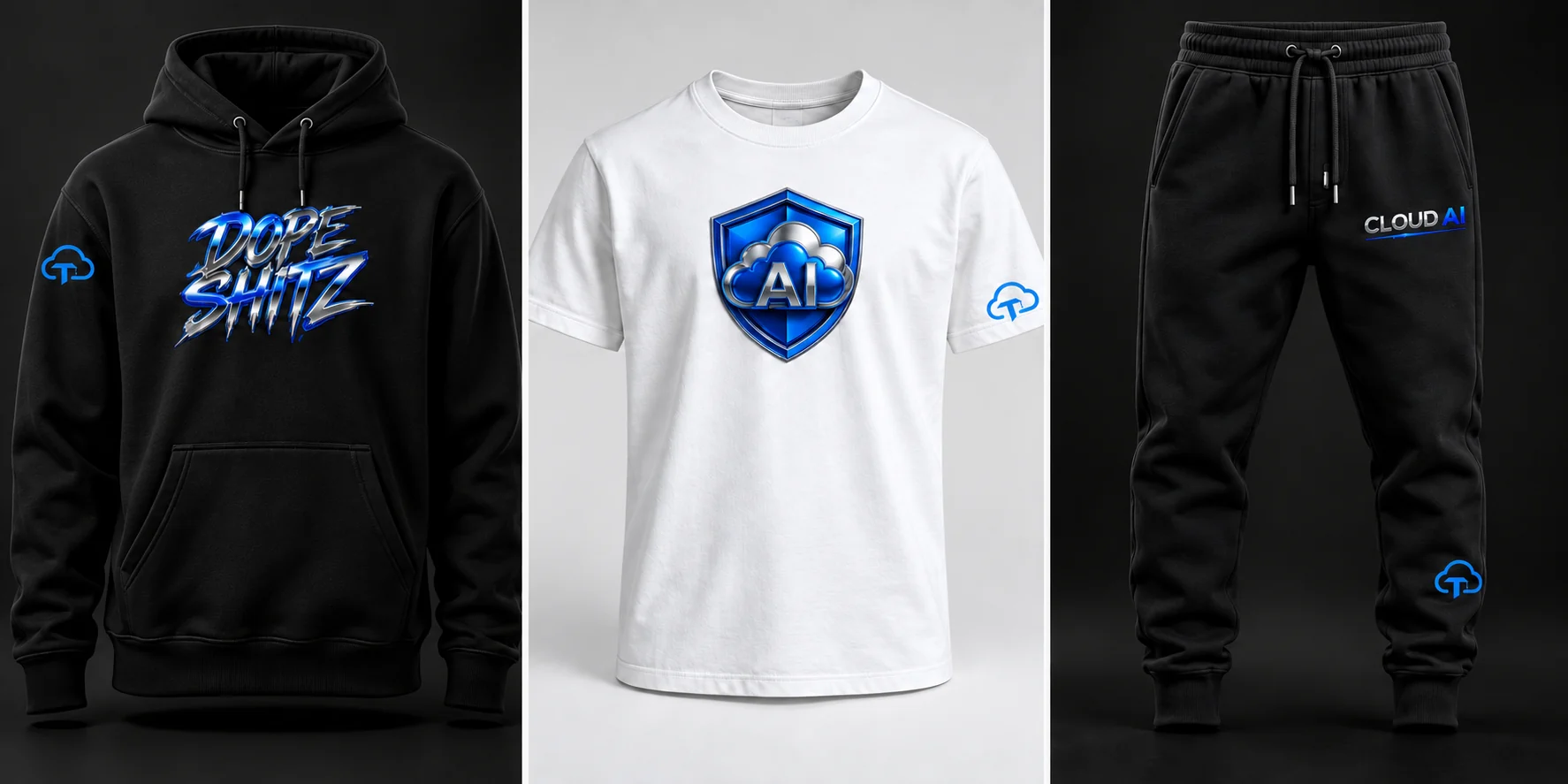 Black Dope Shitz hoodie with DCT blue sleeve mark